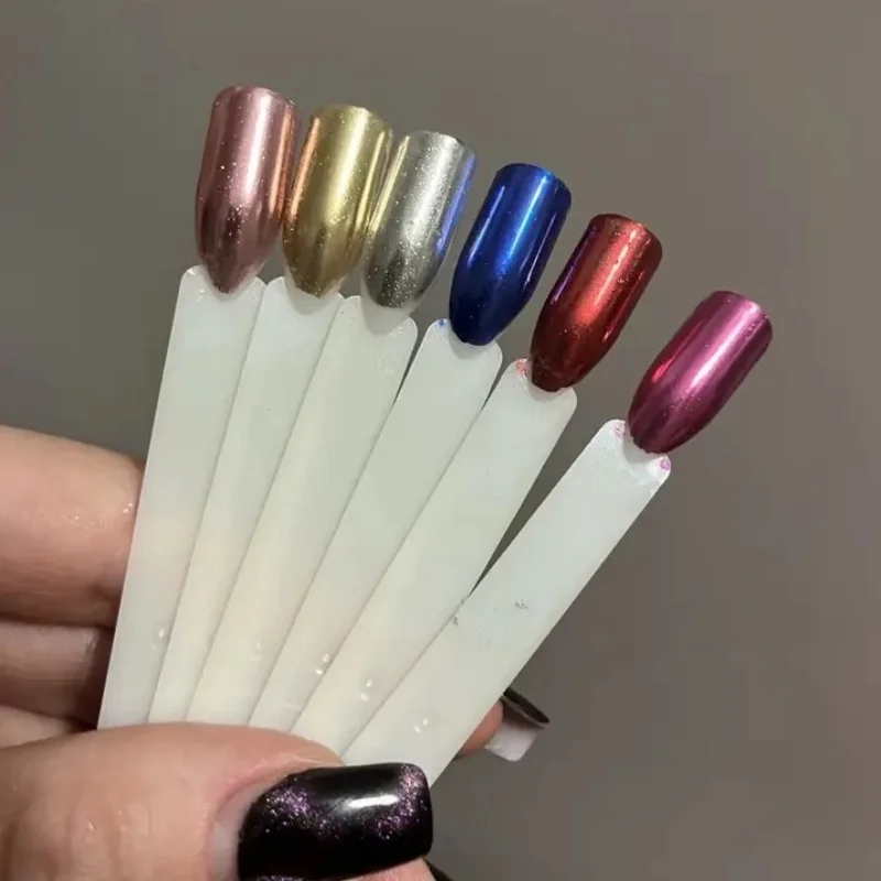 6 صناديق من مسحوق أظافر أورورا مطلي بالكروم لمسح الأظافر، ديكور فني لامع، طراز جديد - يمكن أن يكون DIY بحرية، مناسب لـ #4