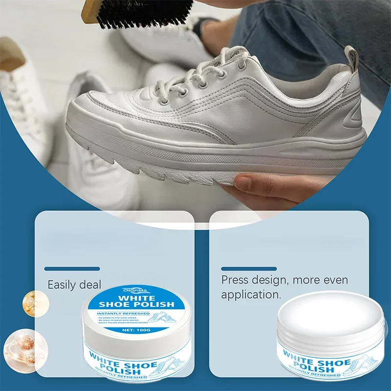Fasilawei White Shoe Polish for Deep Conditioning Noticeable Results Bright Restoration