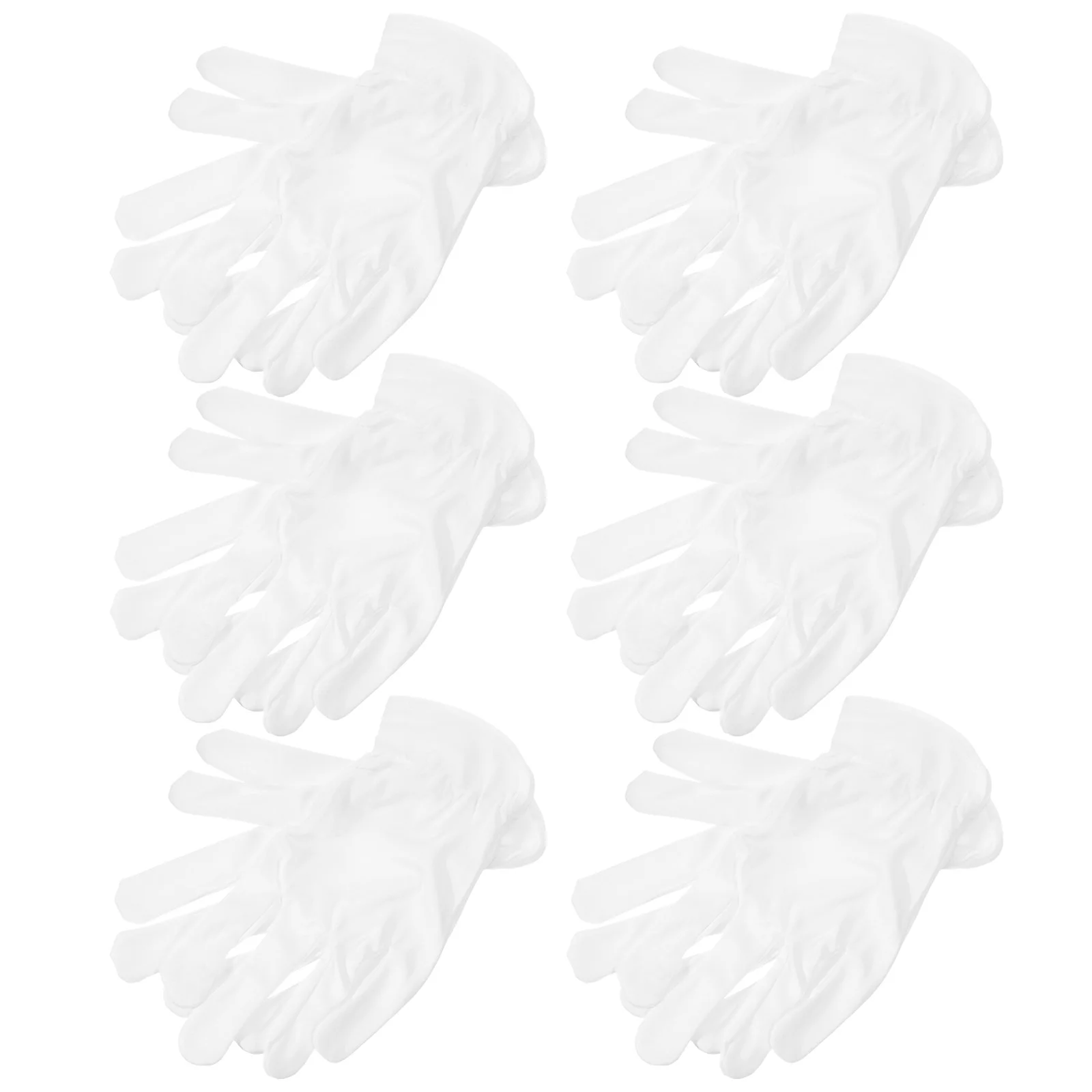 6 Pairs Dust-free Gloves Mittens Jewelry Inspection White Microfiber for Women Work Handling