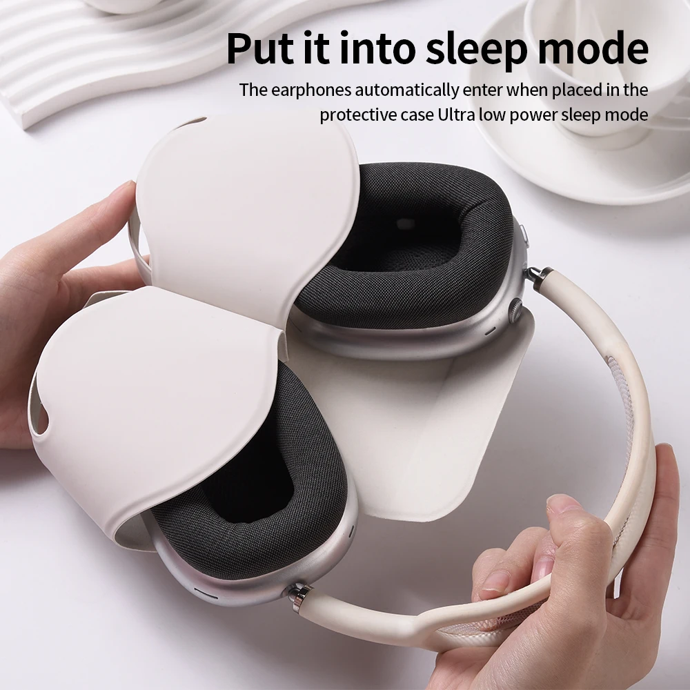 For AirPods Max Case Smart Earphone Protective Cover For Apple AirPods Max Leather Cases Soft Headphone Bags Coque Accessories