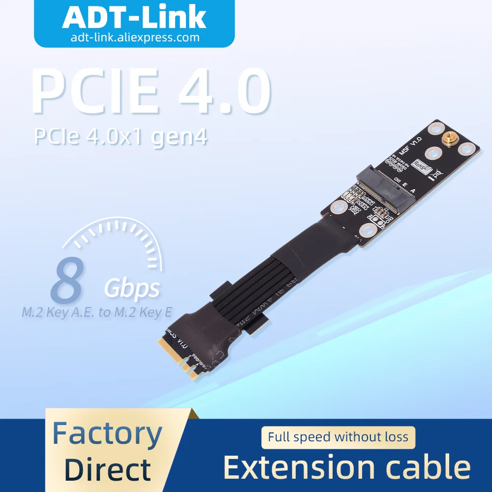 الناهض PCI-e 4.0 M.2 واي فاي الشريط الناهض بطاقة كابل محول PCI-E 4.0 M2 WiFi مفتاح A.E محول كابل مسطح لموسع اللوحة الأم