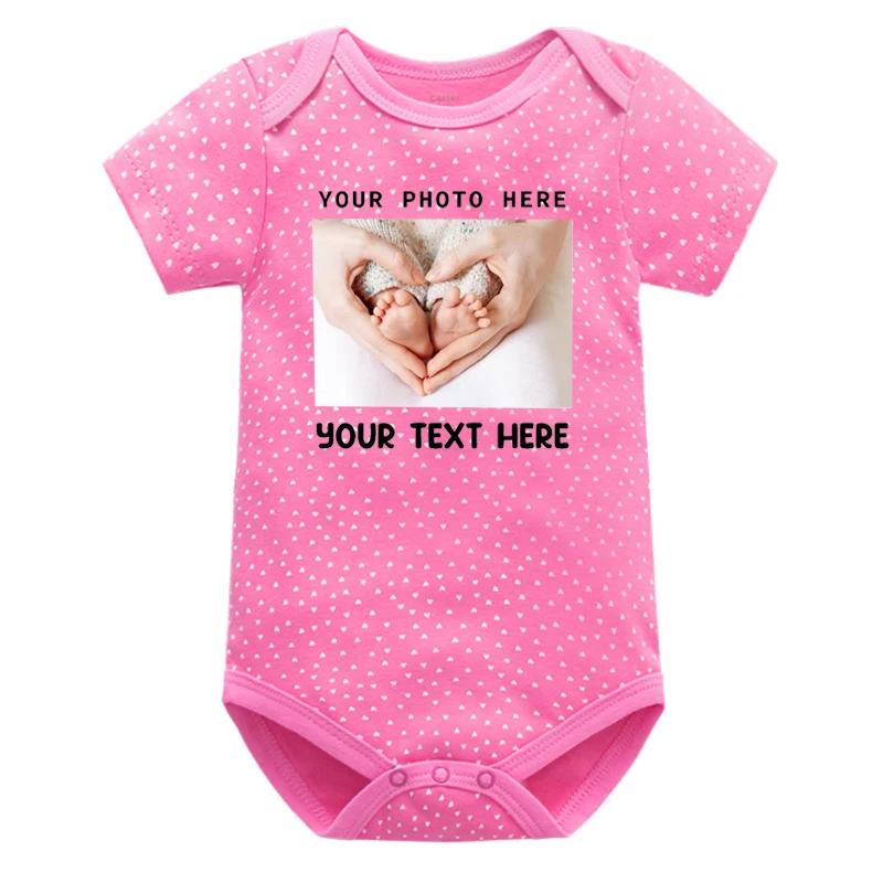 Bodysuit personalizado foto, camisa do texto, recém-nascido bebê menina roupas, 0-6m