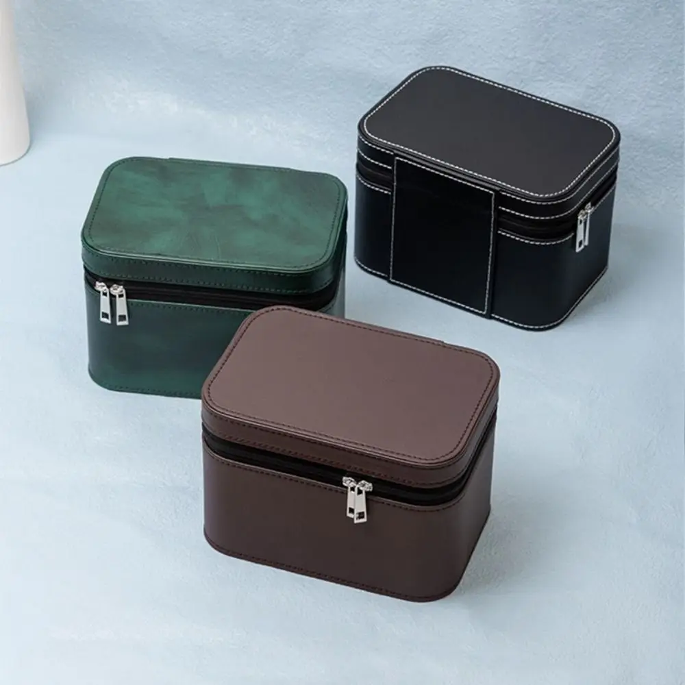 

Vintage Watch Display Box Compact with Handle Bracelet Storage Boxes Durable Shockproof Wristwatch Holder Travel Use