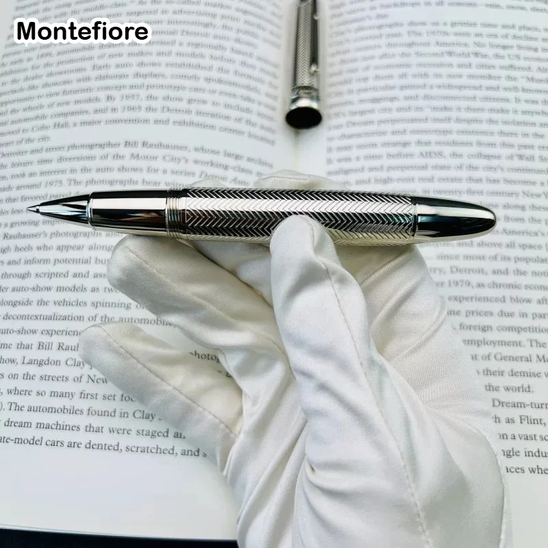 モンテフィオーレ-ドイツデザイン真鍮金属ボールペン-リフィル付きゲルペン-高級ブラック-05-06mm-文房具-学校事務用品