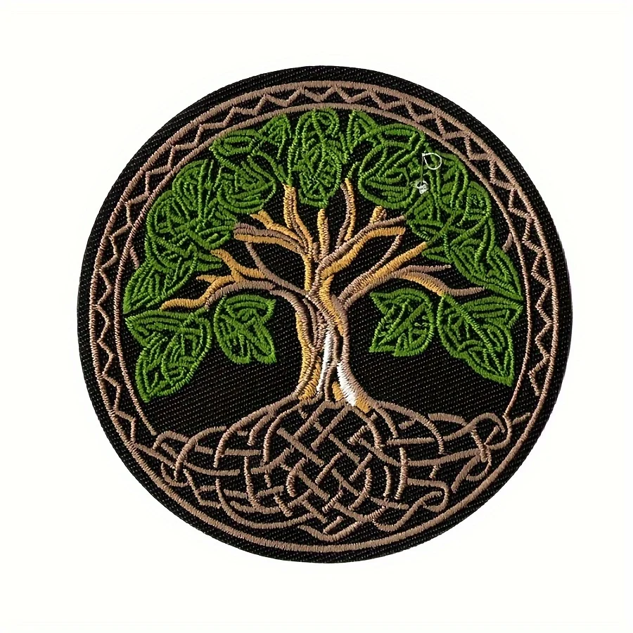 World Celtic Tree of Life Embroidered Classic Iron-on/Sew Patches – Bodhi Wisdom Nature Symbol for Jackets, Bags, and Clothing