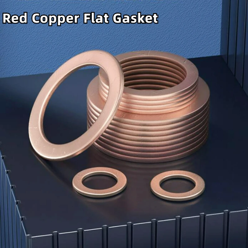 1-20PCS Copper Washer for Oil Sump Plug M4 M6 M8 M10 M12 M14 M16 M18 M20 M22 -M60 Sealing Solid Washer Flat Seal Gasket Ring