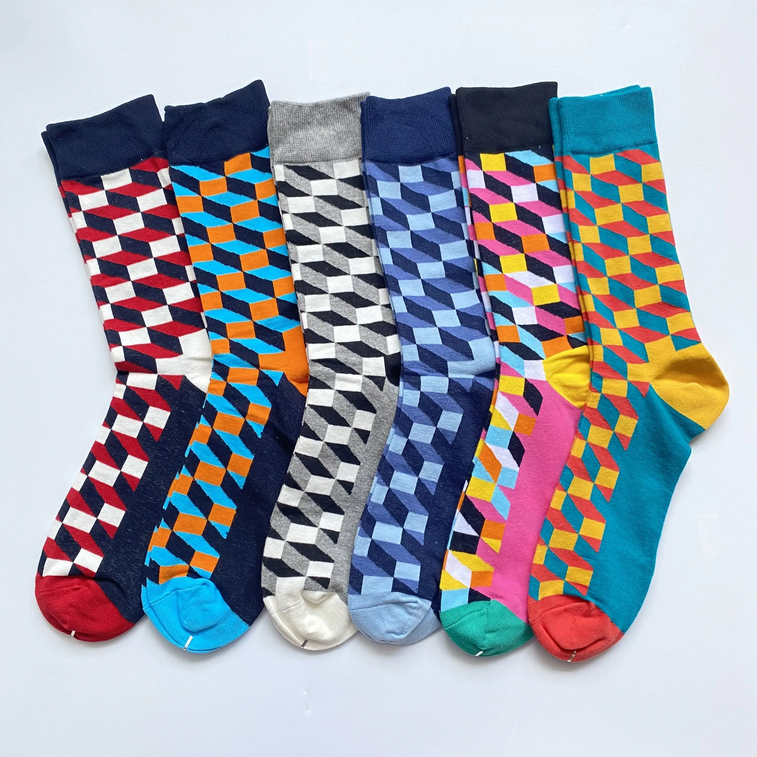 Colorful Mid-Calf Socks for Men\'s Fun Set Dress Socks, Perfect for Casual Wear