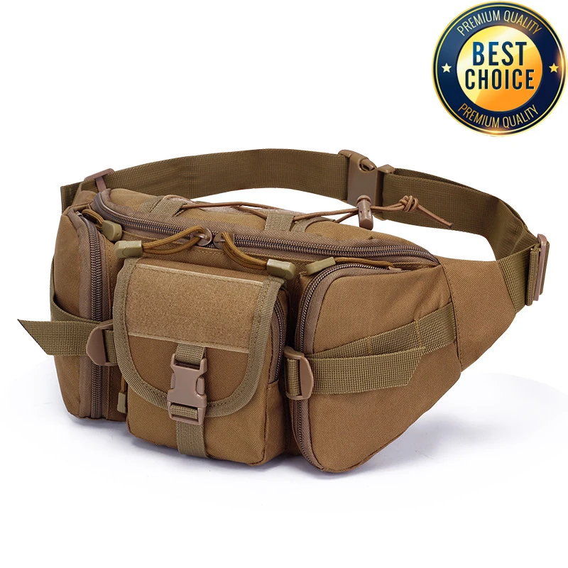 Men Waist Bag Pack Purse Casual Large Multifunctional   Belt Bag Pouch Tactical Outdoor Hiking Mountain Camo Travel Bag Phone Fi