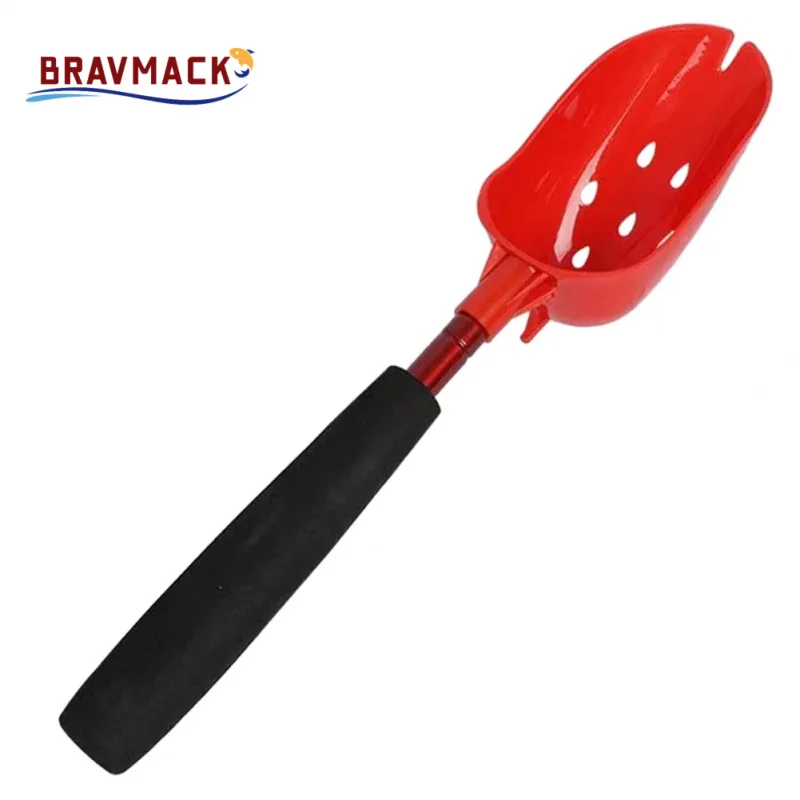 Bait Throwing Spoons Retractable Fish Bait Casting Scoop Lightweight Long Handle Non Slip Fishing Tackle Accessory