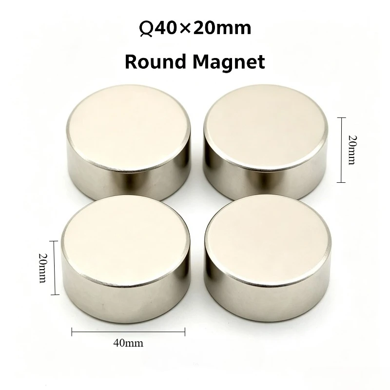 40x20mm Big Thick Round Neodymium Magnet 40*20 mm Super Strong Rare Earth Permanent NdFeB Magnet for Fridge DIY Industrial