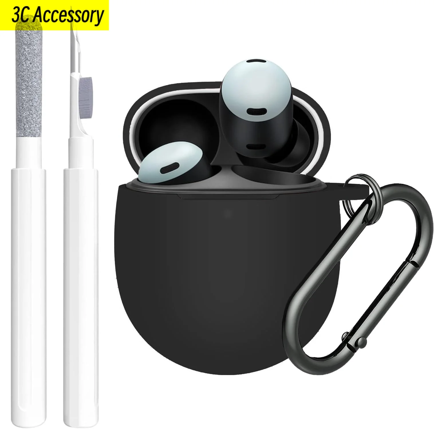 Coque pour Google Pixel Buds Pro 2&Buds Pro ? Étui de protection antichoc en Silicone souple pour femme, avec porte-clés et Kit de nettoyage Coque pour Google Pixel Buds Pro 2&Buds Pro ? Étui de protection antichoc en Silicone souple pour femme, avec porte-clés et Kit de nettoyage