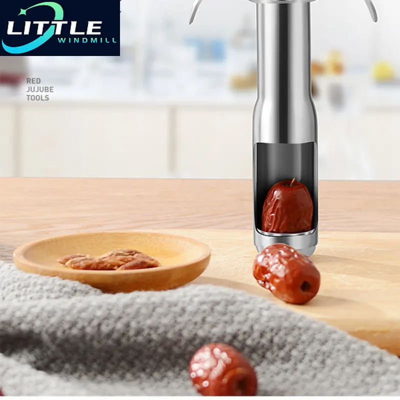 Stainless Steel Red Dates Jujube Pitter Cherry Olive Corer Home Kitchen Fruit Core Remover Seed Push Out Tool Accessories