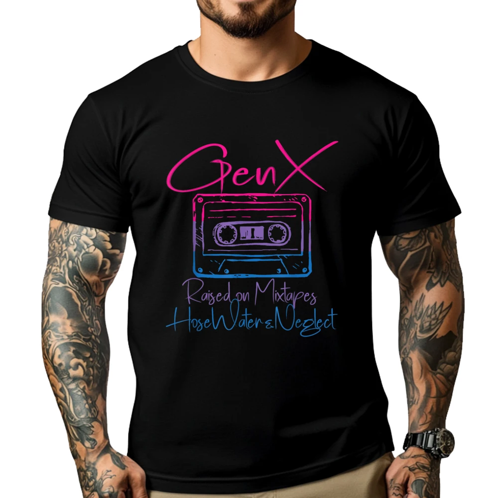 

Funny Gen Raised On Mixtapes Hose Water And Neglect Graphic Tee Shirt Funny T Shirts Vaporwave