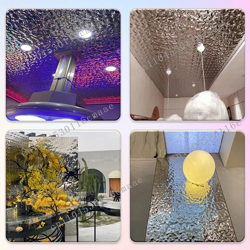 Plastic water ripple filmimitation metal decoration background wall wedding background photo ceiling wave water ripple mirror