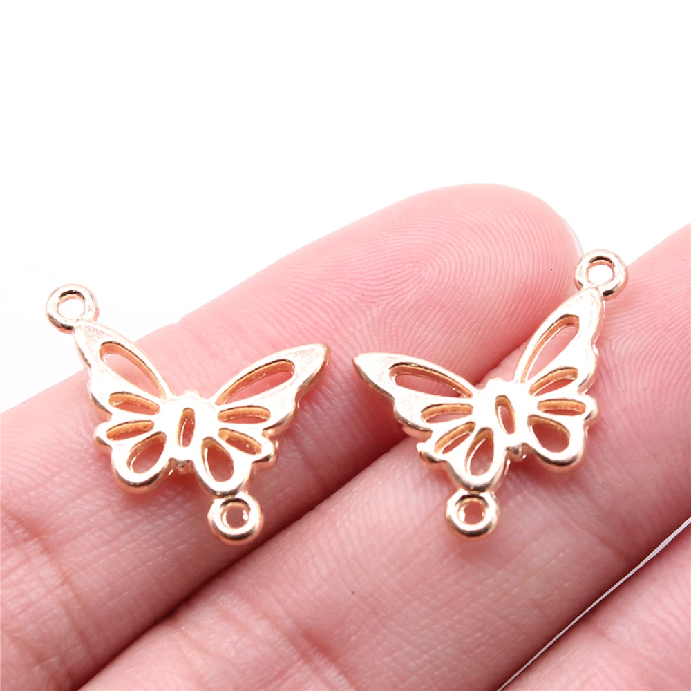 WYSIWYG 20pcs Charms 20x17mm Butterfly Connector Charms For Jewelry Making DIY Jewelry Findings Alloy Charms