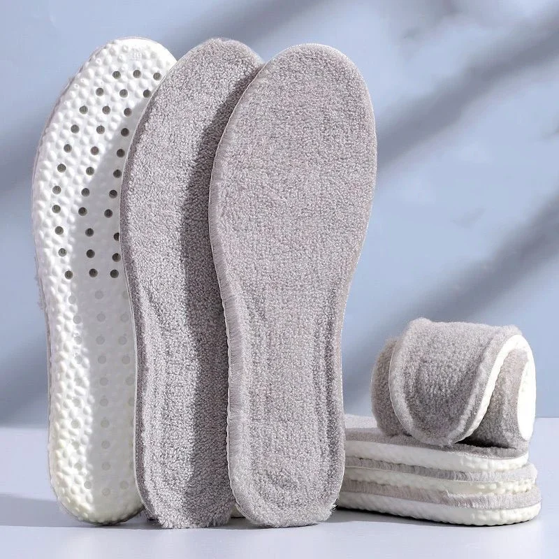 Plantillas térmicas gruesas para mujer, almohadillas de felpa cálidas para el cuidado de los pies, botines de nieve de Cachemira súper suave,