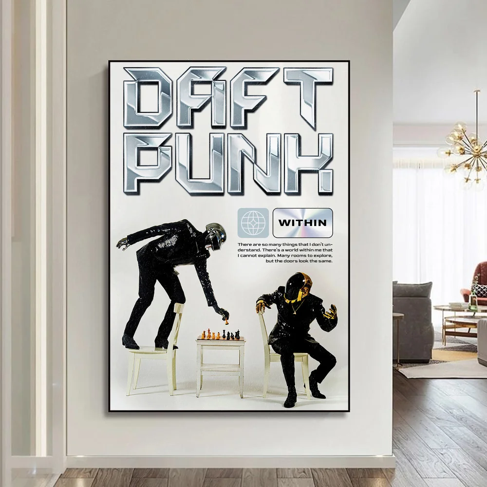 Around The World Daft Punk Classic Vintage Posters Whitepaper Prints Posters Artwork Kawaii Room Decor