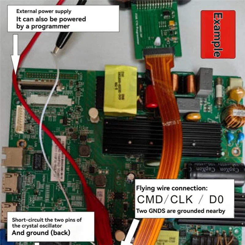Qy-EMMC ISP كابل التوصيل 60Mhz 28MB/S لوح مهايئ خاص لبرمجة EMMC داخل الدائرة لمبرمج T76