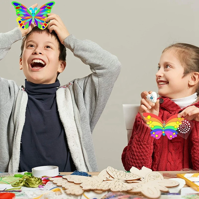 25-delige houten vlinderambachten onvoltooide houten vlinder blanco vlinder houten verf ambachten voor kinderen schilderen