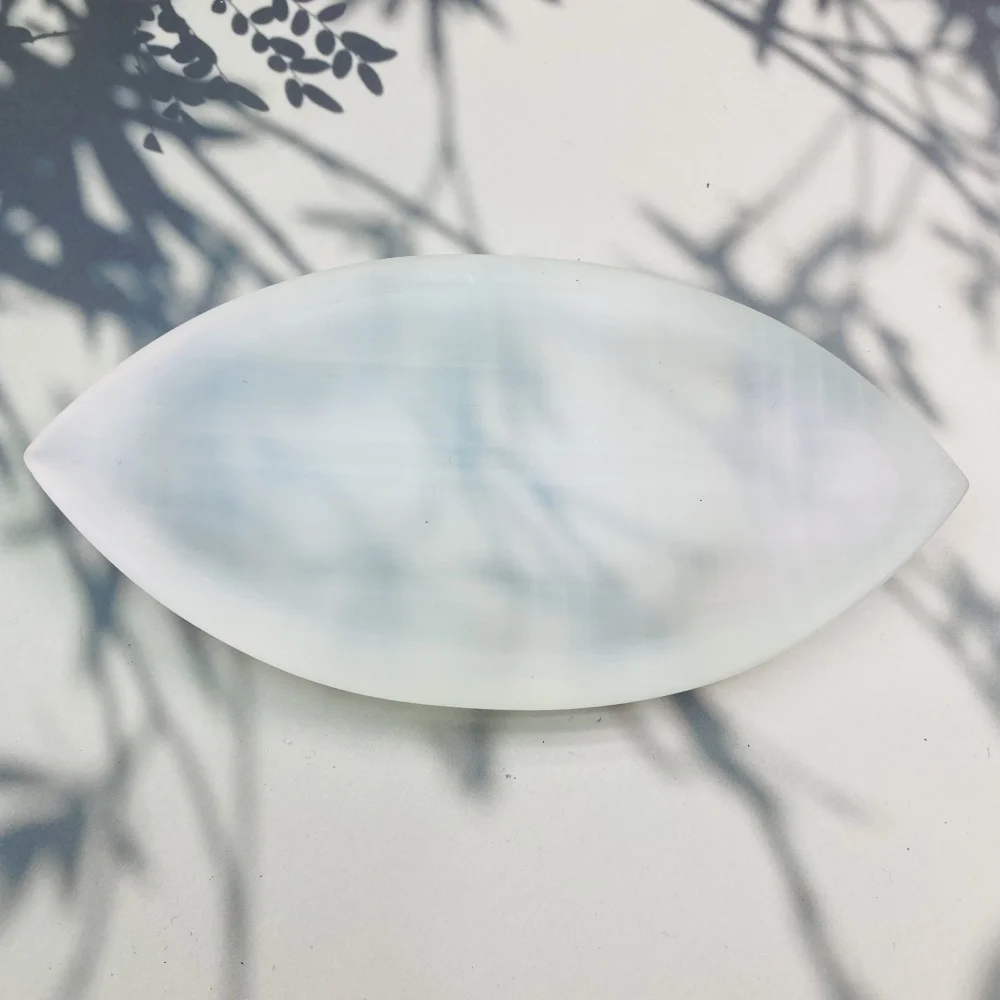 وعاء حجر السيلينيت الطبيعي إزالة المغناطيسية من الكريستال الخام تنقية ورقة بلاطة لوحة زخرفة عطلة وعاء السيلينيت الهدايا #4