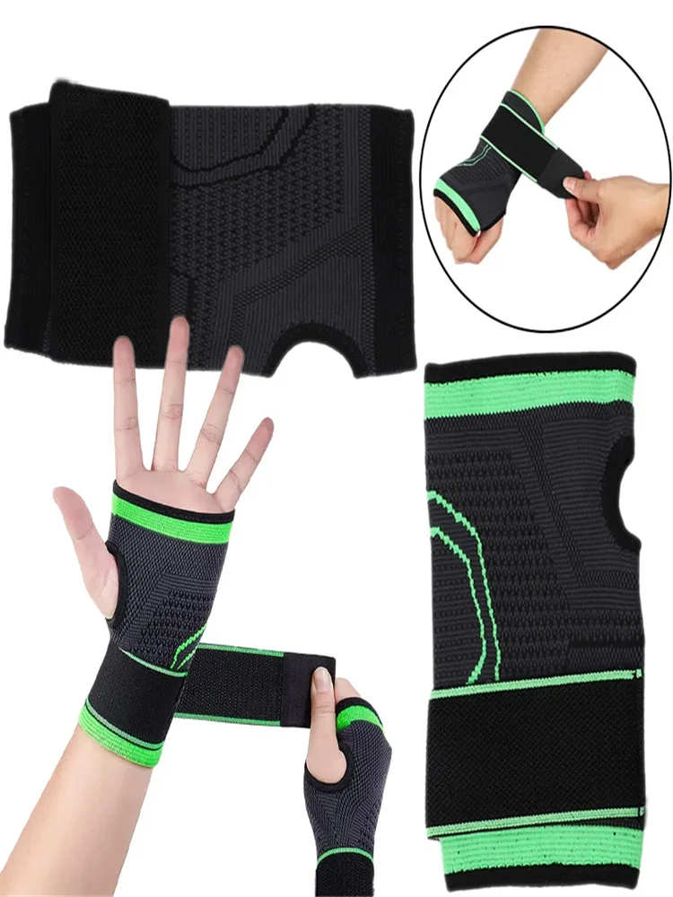 Gym Sports Wristband Wrist Protector Palm Guard Wrist Support Adjustable Wrist Brace Strap Compression Gloves for Carpal Tunnel