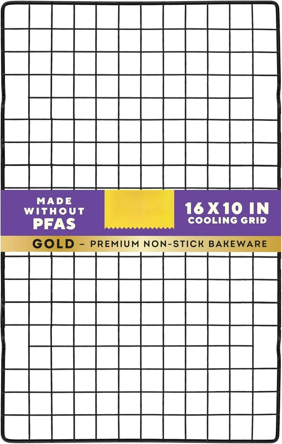 Gold Premium Non-Stick Warp-Resistant Bakeware, Made without PFAs, Cooling Grid, 16 x 10 in, Packaging May Vary