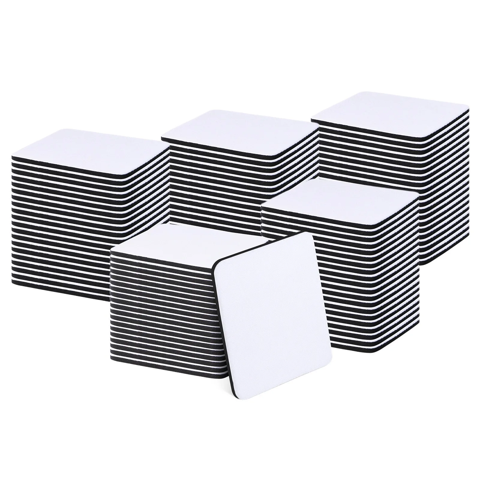 100Pcs Sublimation Coasters Square Blank Cup Mat Non-slip DIY Blank Coasters Sublimation Transfer Heat Press Printing DIY Crafts