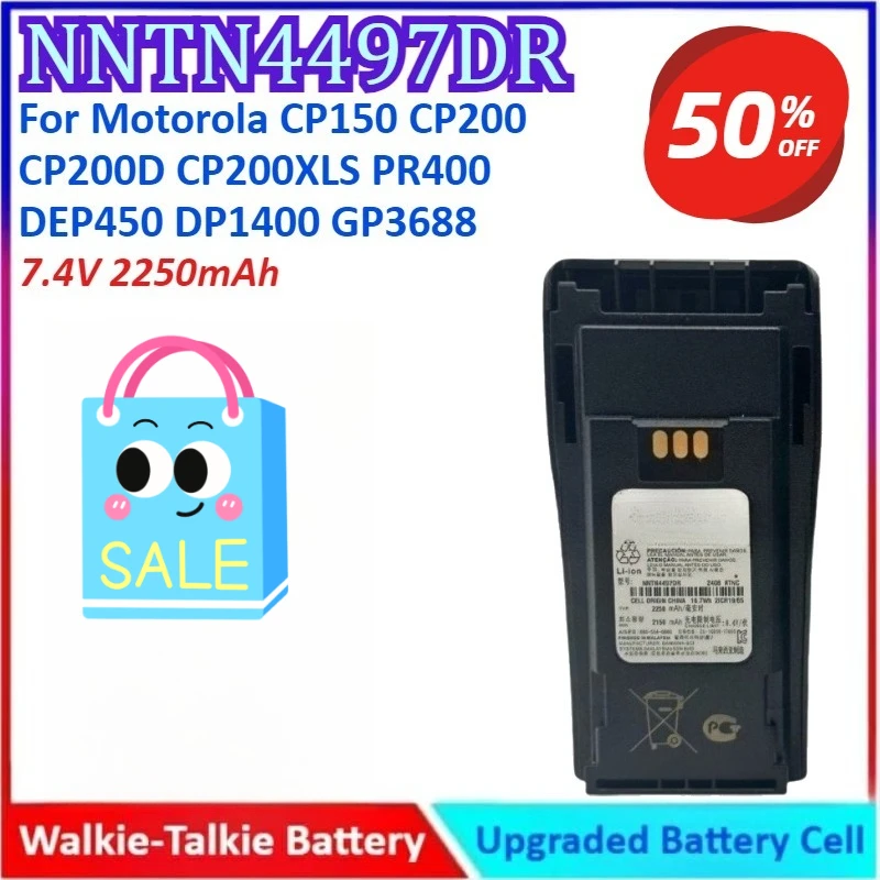 

NNTN4497DR 7.4V 2250mAh Walkie Talkie Battery For Motorola CP150 CP200 CP200D CP200XLS PR400 DEP450 DP1400 GP3688 High Quality