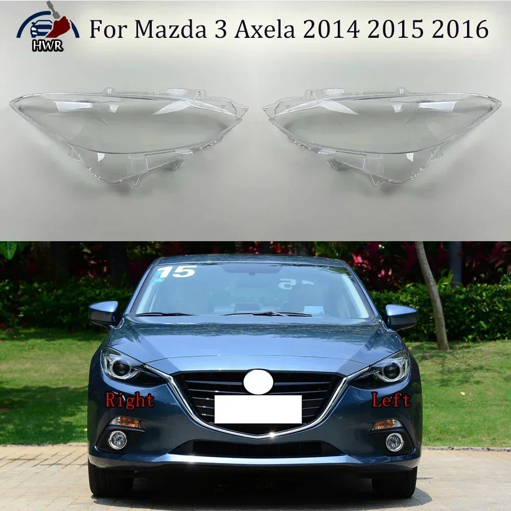 

For Mazda 3 Axela 2014 2015 2016 High Headlight Cover Headlamp Shell Transparent Lampshade Case Plexiglass Replace Original Lens