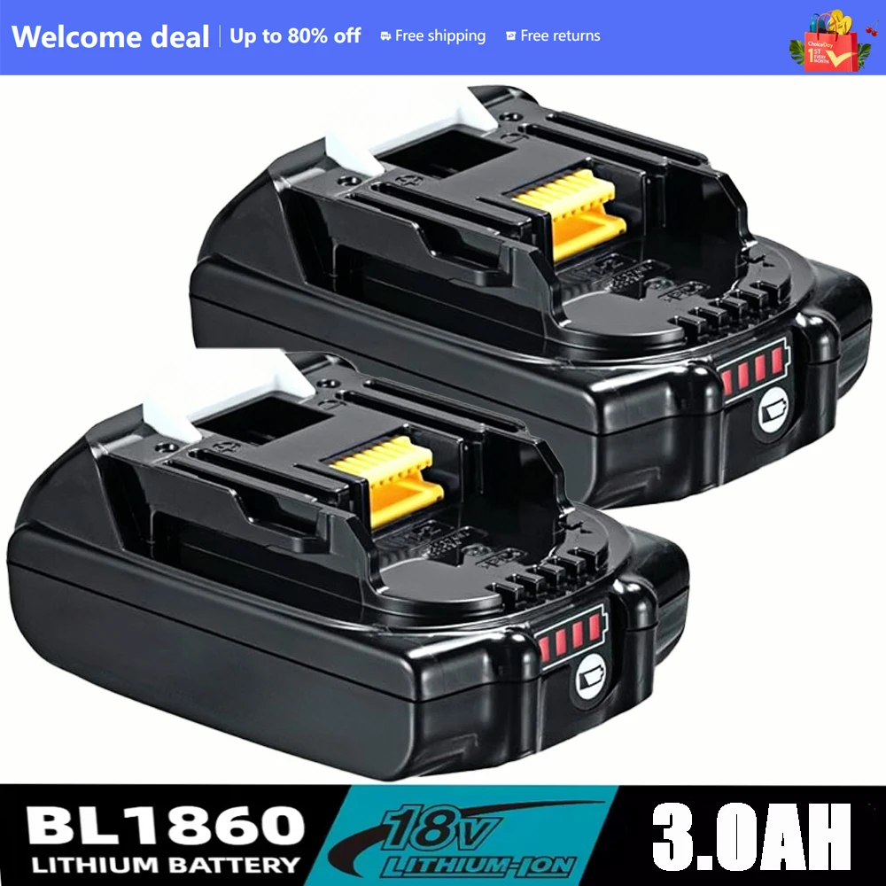 

2025 100% Original For Makita 3Ah for Makita 18V Battery BL1830B BL1850B BL1850 BL1840 BL1860 BL1815 Replacement Lithium Battery