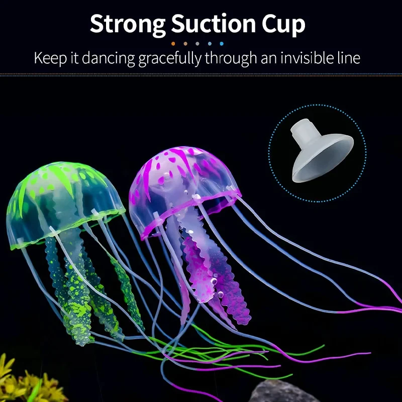 Simulated Jellyfish Fish Tank Decoration, Used For Fish Tank Aquarium Scenery, Can Emit Fluorescence at Night