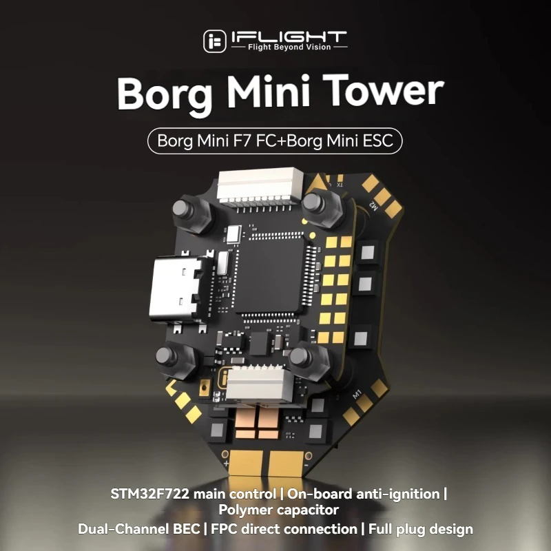 

iFlight Wing Fly Borg Mini F7 Flight Controller Direct Insert O4 60A ESC 4-8S Racing Drone Mini FPV Tower