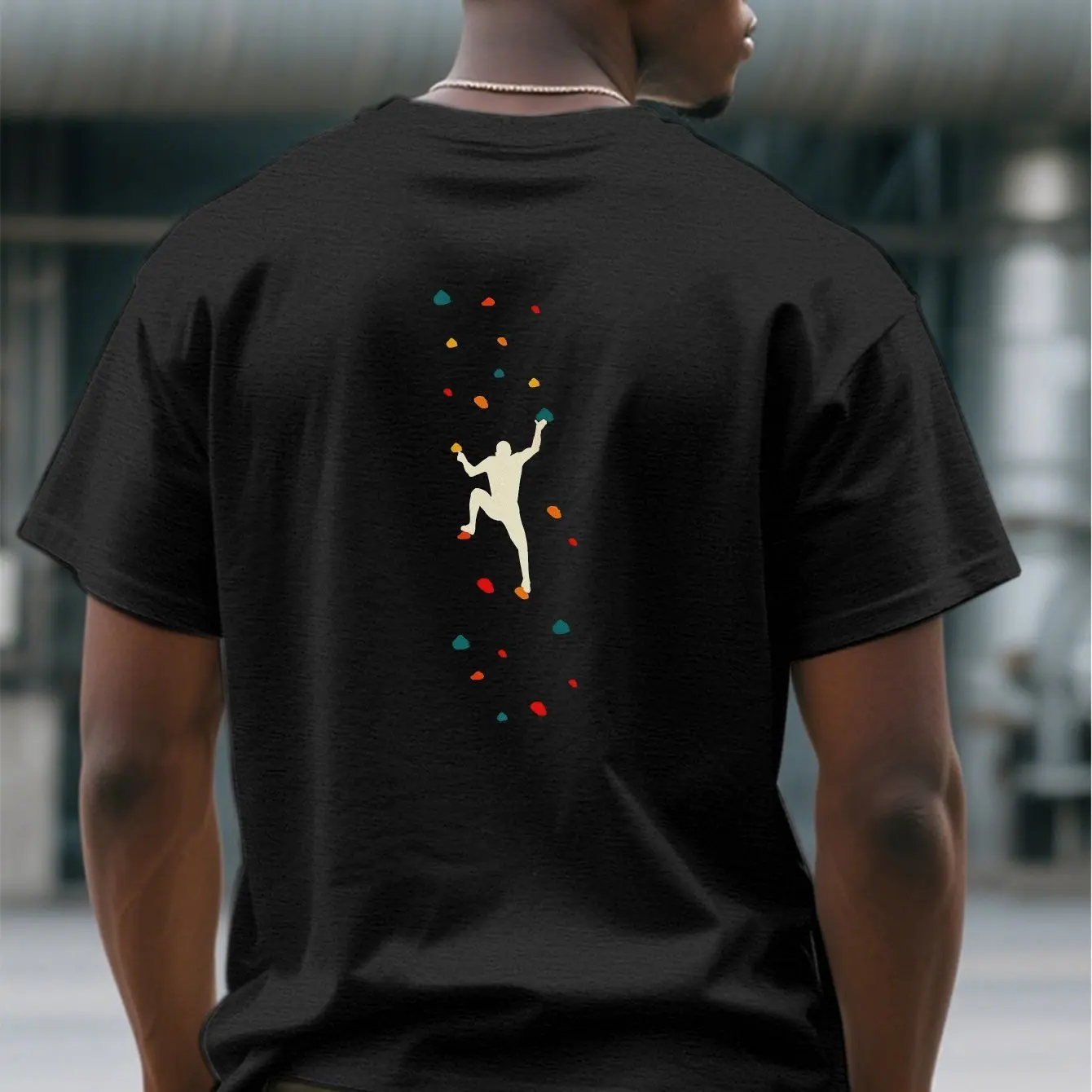 Men'S Casual Crew Neck T-Shirt with Rock Climbing Bouldering Print Regular Fit Summer Outdoor Tee Rock Climbing Men Clothing
