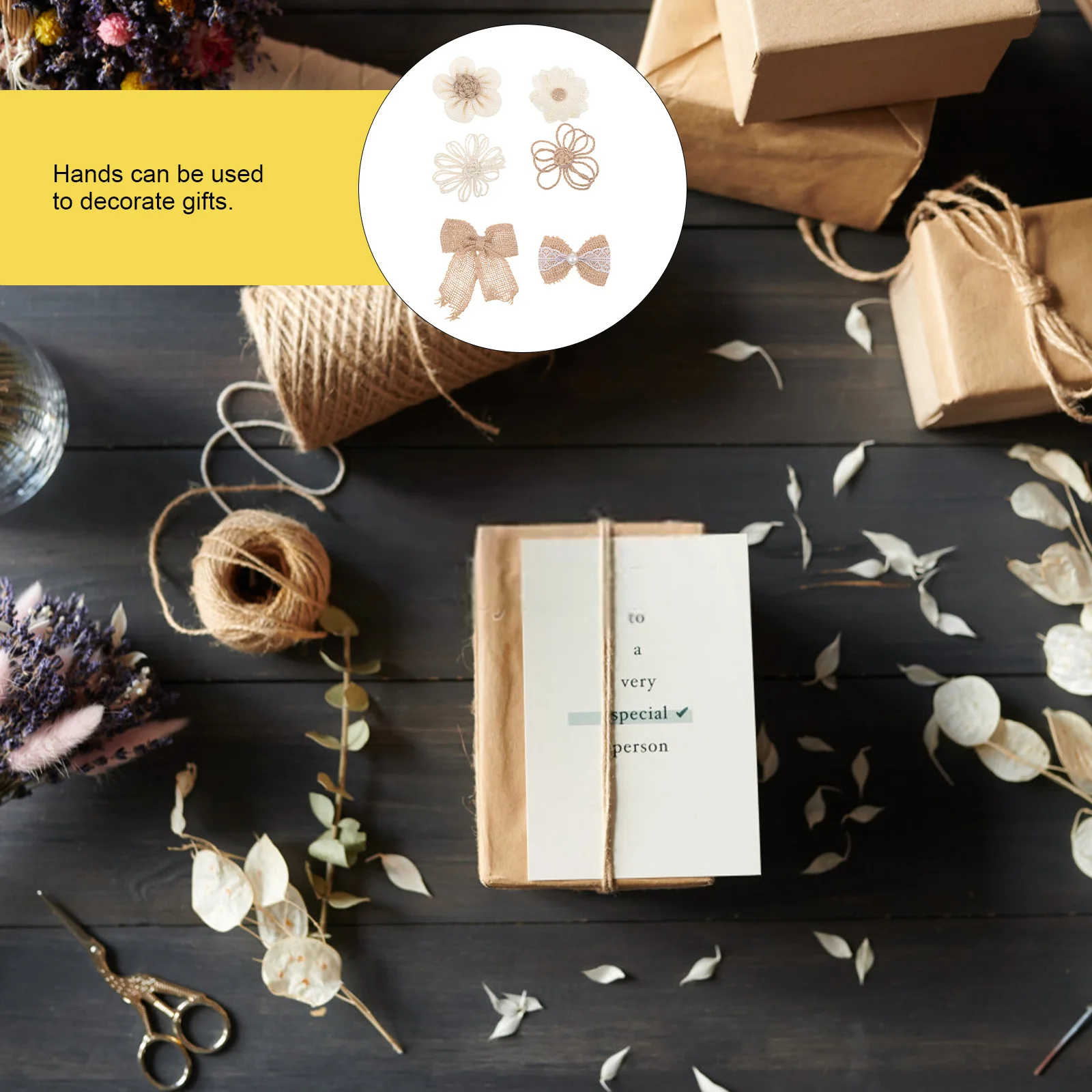 18 Uds. De flores de lino, accesorios artesanales Diy para sombreros, jarrones, Cajas de Regalo, tarros de almacenamiento para decoración navideña para fiesta y hogar