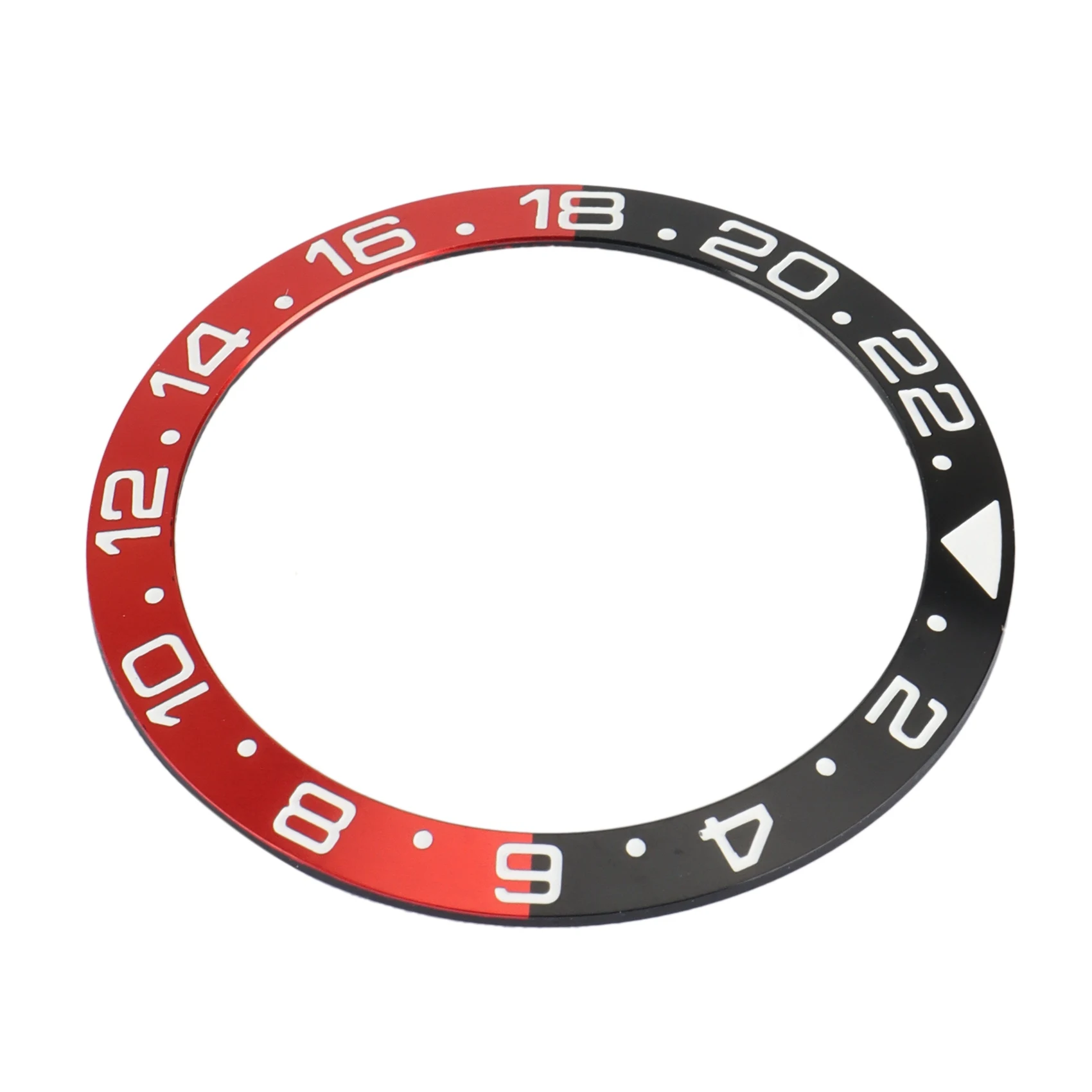 Aluminum Digital Watch Case Outer Ring Diameter 38mm Inner Ring 30.8mm for Water Ghost and GMT (Black+Red)