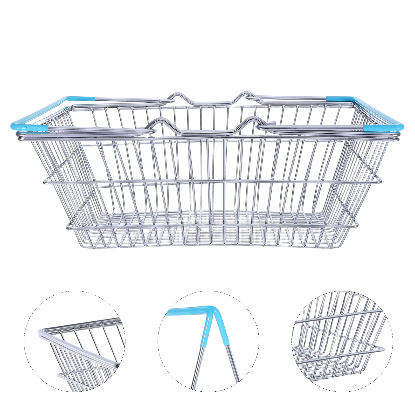 Mini cesta de la compra de hierro resistente para niños, carrito de alambre de almacenamiento de juegos multifuncional, bonito carrito de comestibles, decoración de recuerdos de fiesta para niños