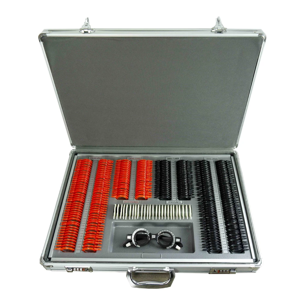 SHTOPVIEW 266JS B Optometrie-Box-Set mit 266 optischen Testlinsen, 1 Jahr Garantie, Instrument für Optik