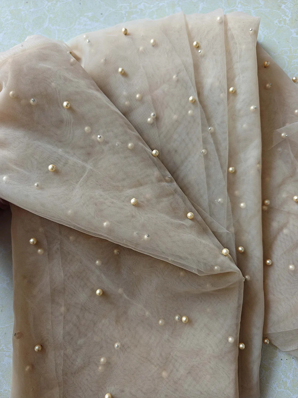 Luxury Champagne Pearls Wedding Veil with Comb 3 M Long One Layer Beaded Pearl Bridal Veil Wedding Accessories Voile Mariage