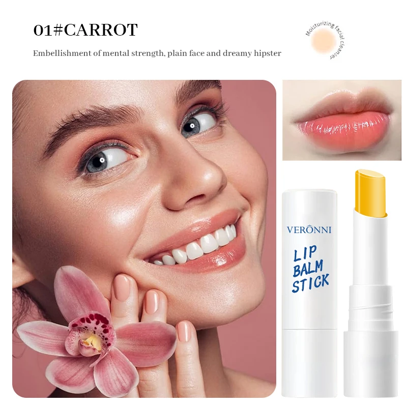 Temperature-Activated Color Changing Lip Balm Stick, Long Lasting Moisturizing Hydrating Lipstick, Anti-Drying Lip Care Tinted