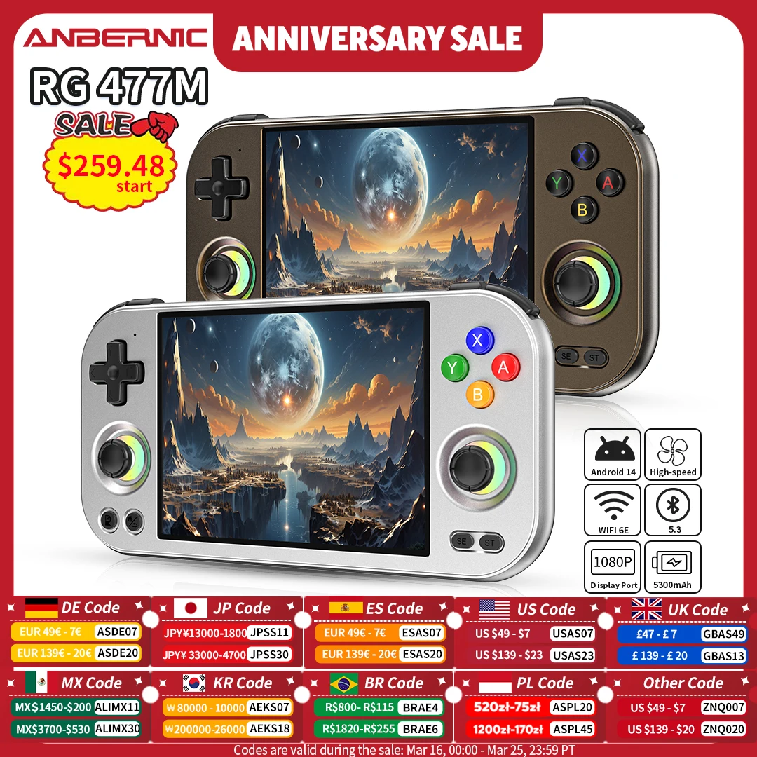 ANBERNIC RG 477M Retro Handheld Game Console 4.7