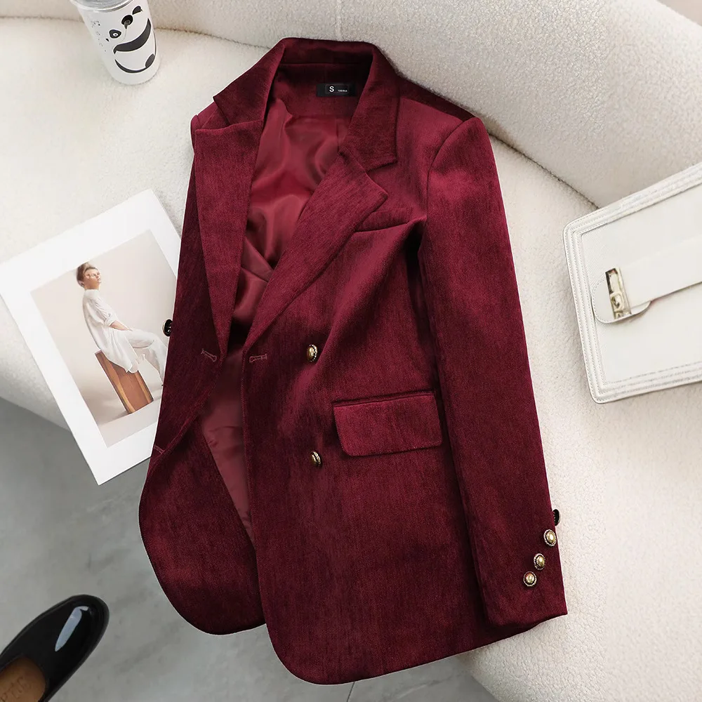 Fashion Ladies Blazer Coat Women Long Sleeve Business Work Wear Formal Suit Jacket Autumn Winter Female Outerwear Casual Tops