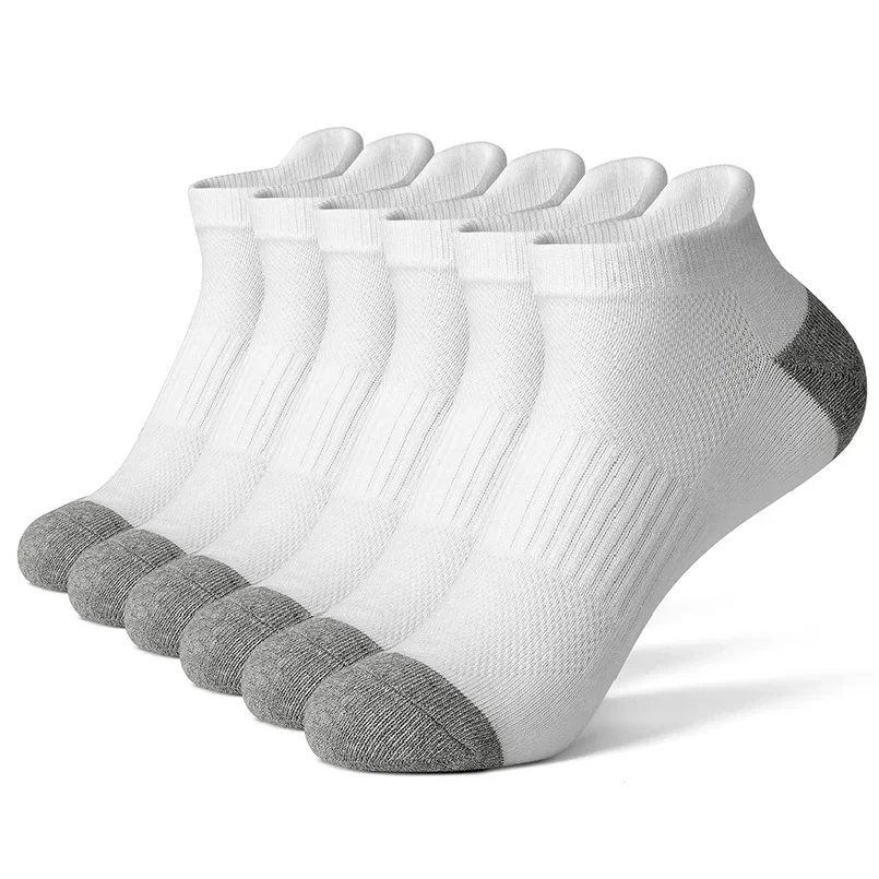 6/12 Pairs Cotton Man and Women Socks Sports Solid Color Male's Short Sock Cycling Breathable Ankle Summer Running Socks