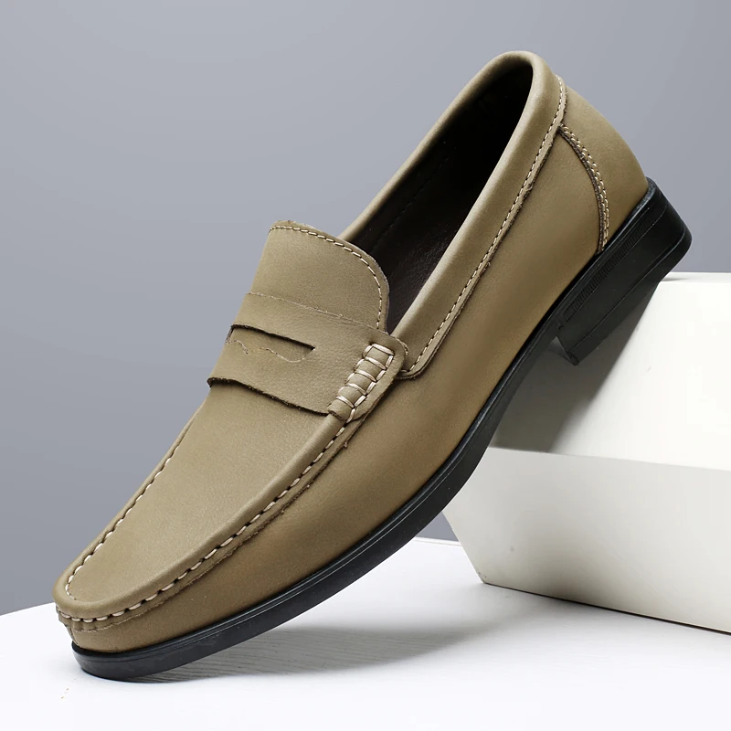 

Large Size 46 47 Leather Loafers Men‘s Driving Shoes with Soft Sole Casual Shoes Luxury Designer Slip-On Flats Man Moccasins