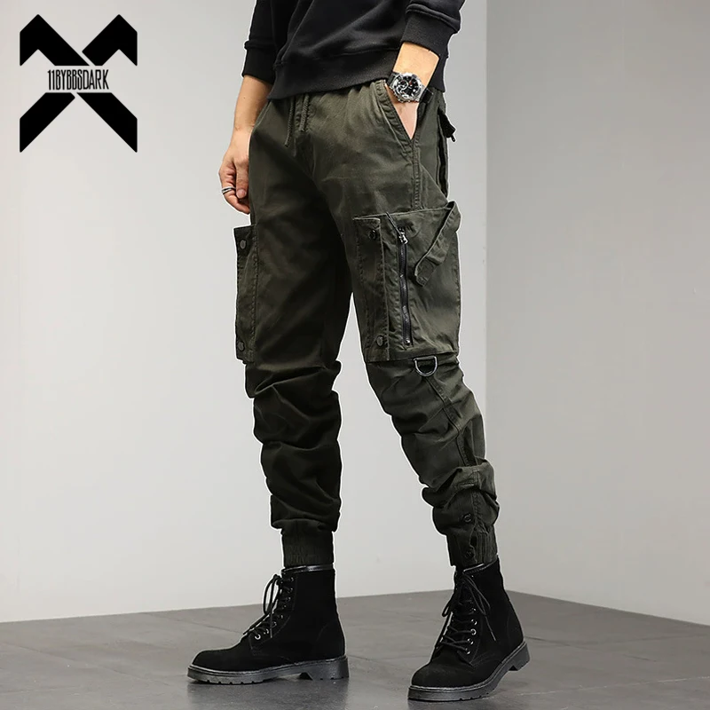 

2026 Spring Tactical Cargo Pants Men Military Multi Pockets Black Casual Pants Hip Hop Streetwear Cotton Trousers Elastic Waist