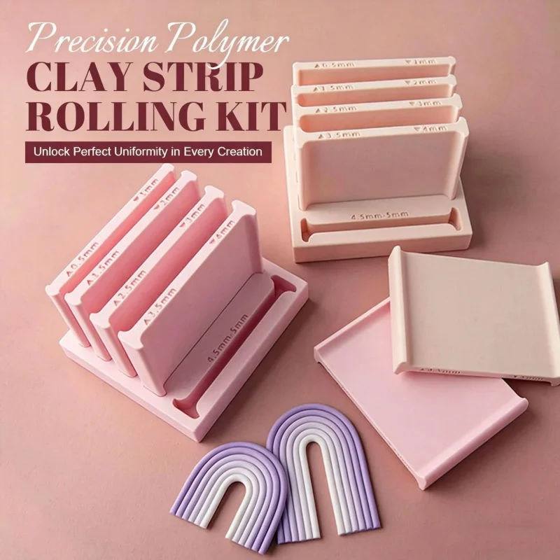 Polymer Strip Rolling Guides Precise Control 5 Size Clay Thickness String Roller Tool for Jewelry Making Decoration DIY Craft