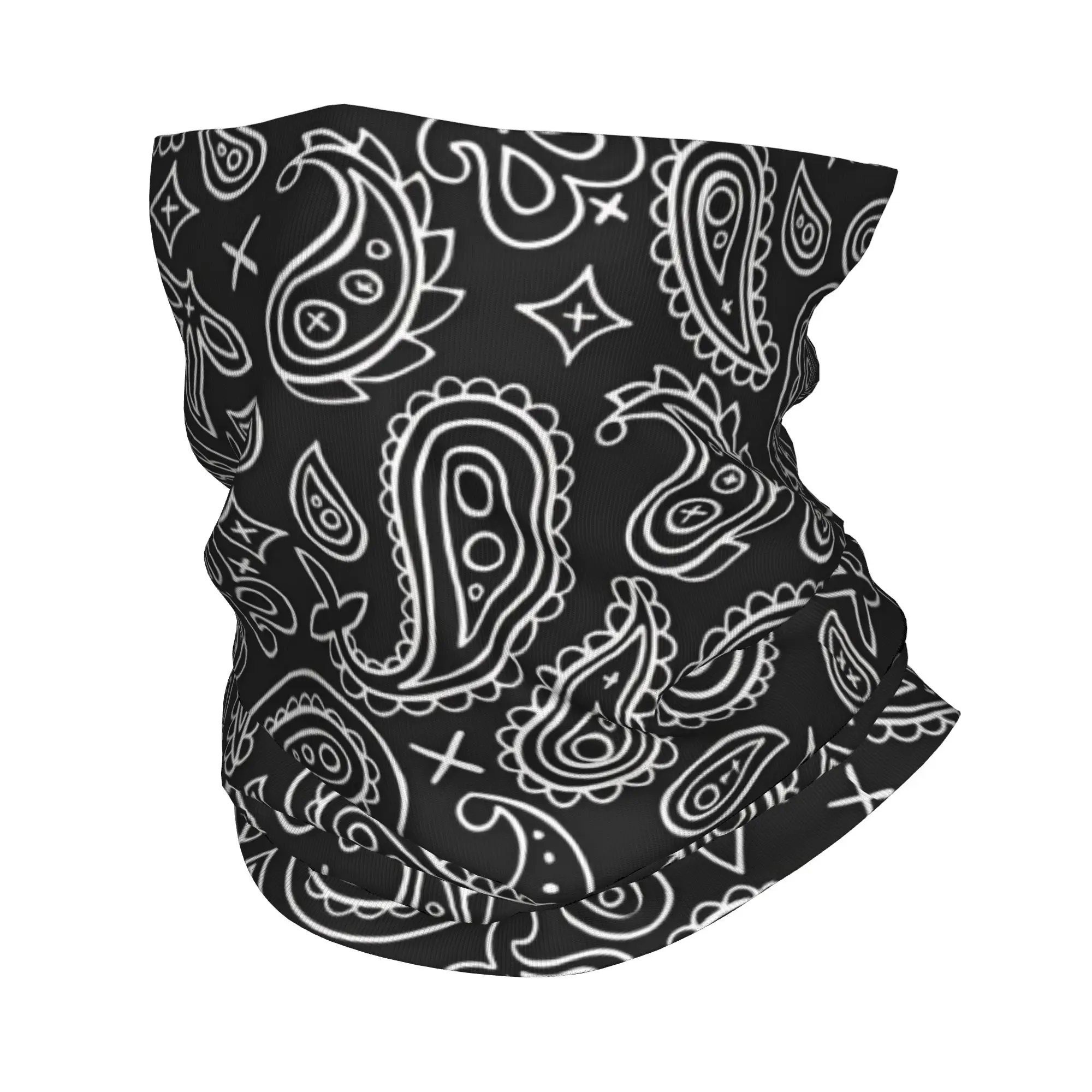 Custom Paisley Bandana Neck Gaiter UV Protection Face Scarf Cover Men Women Floral Pattern Headwear Tube Balaclava