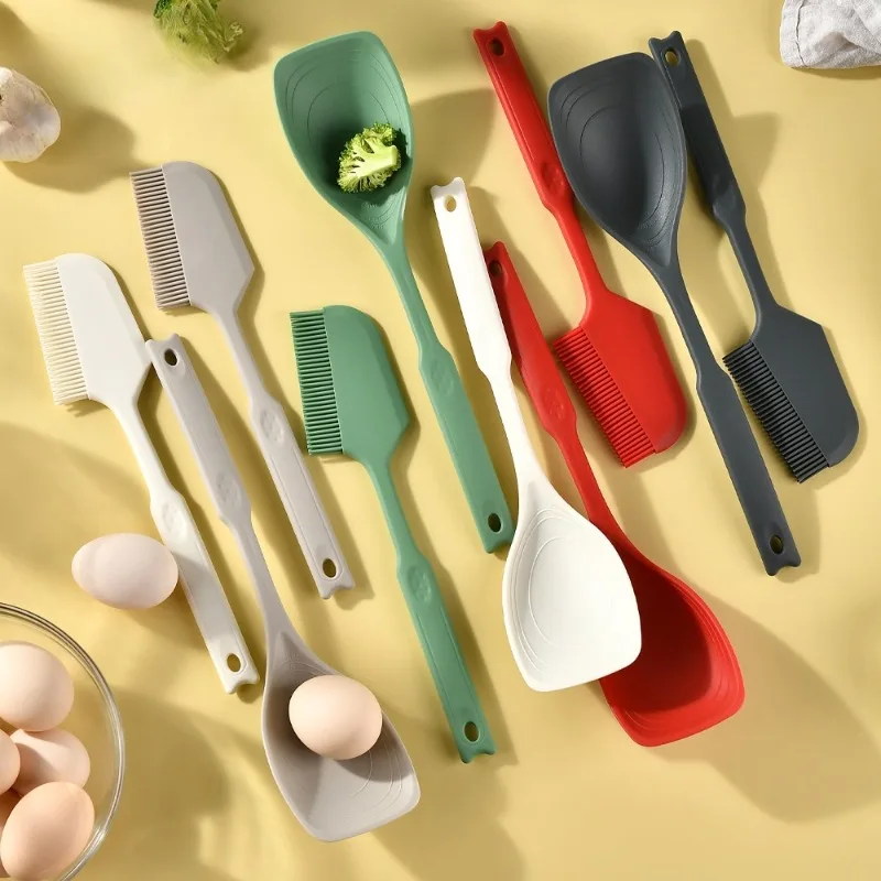 

Practical Anti Slip 2in1 High Temperature Resistant Spatula Silicone Spatula Kitchen Utensils Silicone Pot Spatula Daily Dining