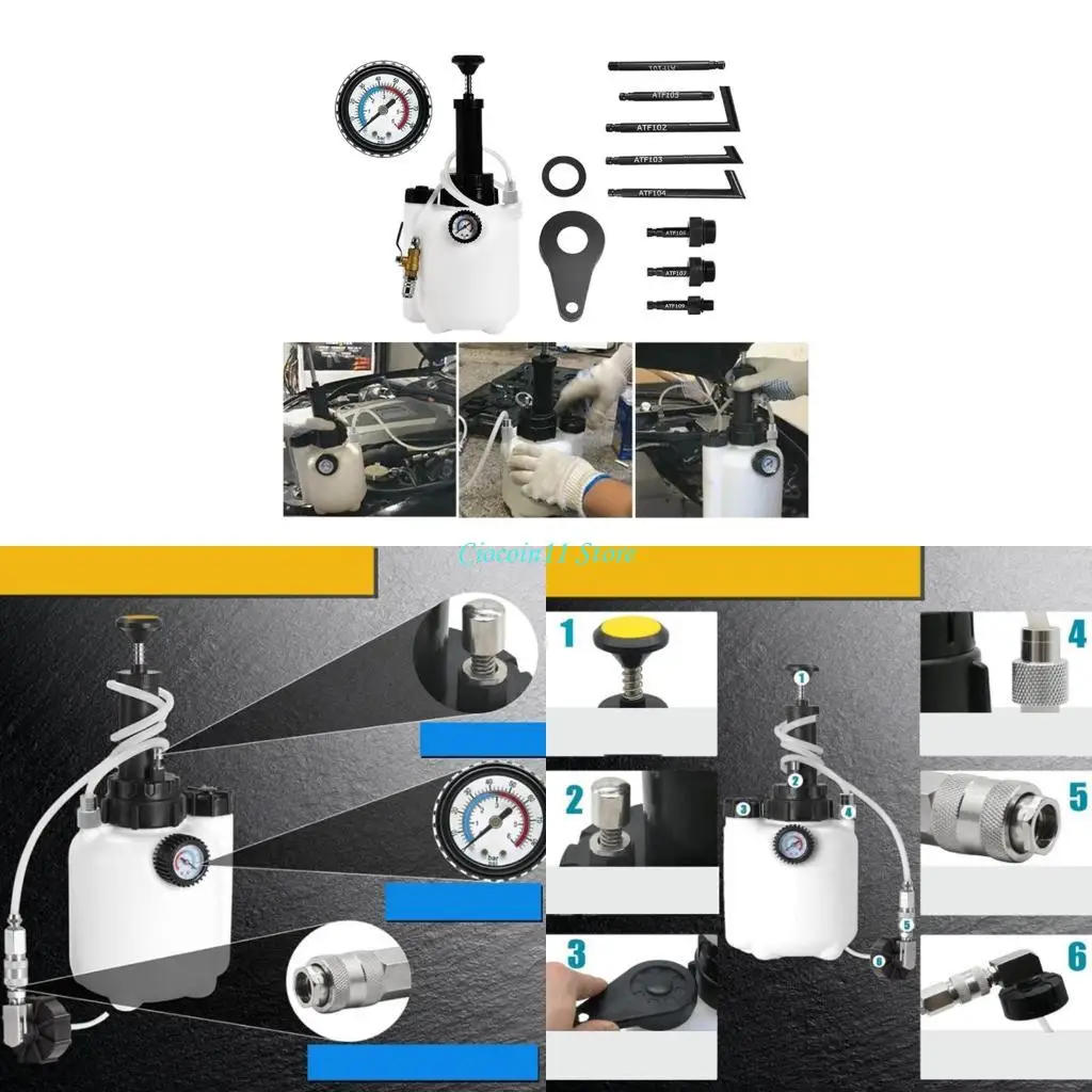 

Y1UB 3L Transmission Fluid Pump Oil Fillings Fillers System Fluid Transfer Pump Tool with Adapters Oil Changing Tool
