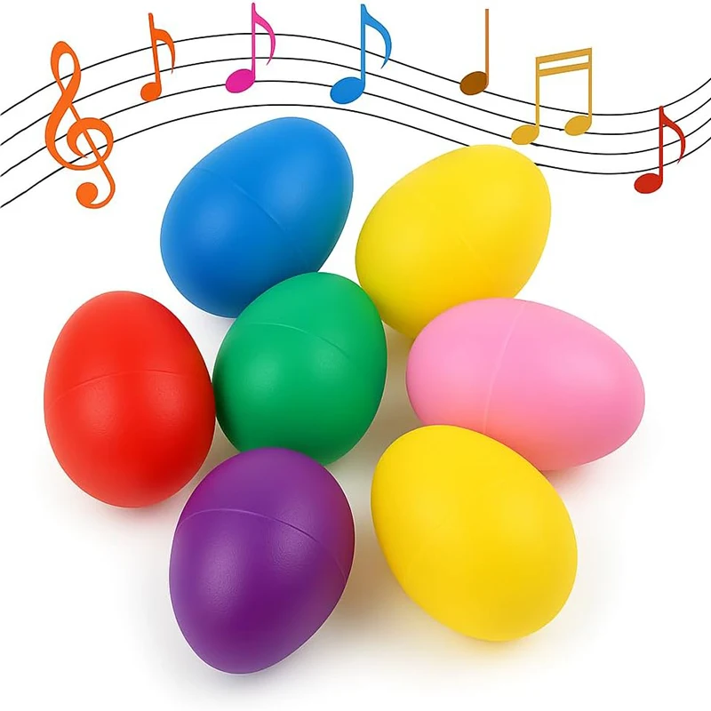 2PCS Plastic Egg Shakers Musical Instruments Easter Eggs Maracas Classroom Prize Kids Party Favors Stocking Stuffers Gifts