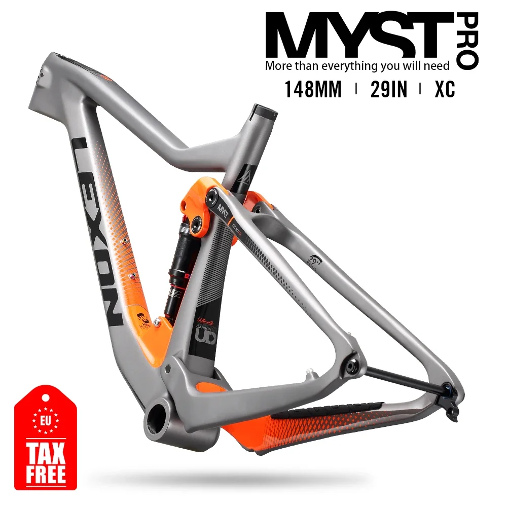 LEXON Mountain Bicycle Frame Carbon Framework MBT 29 XC TRIAL Cross Country Bike Frames Full Suspension Boost 148 Rockshox Frame